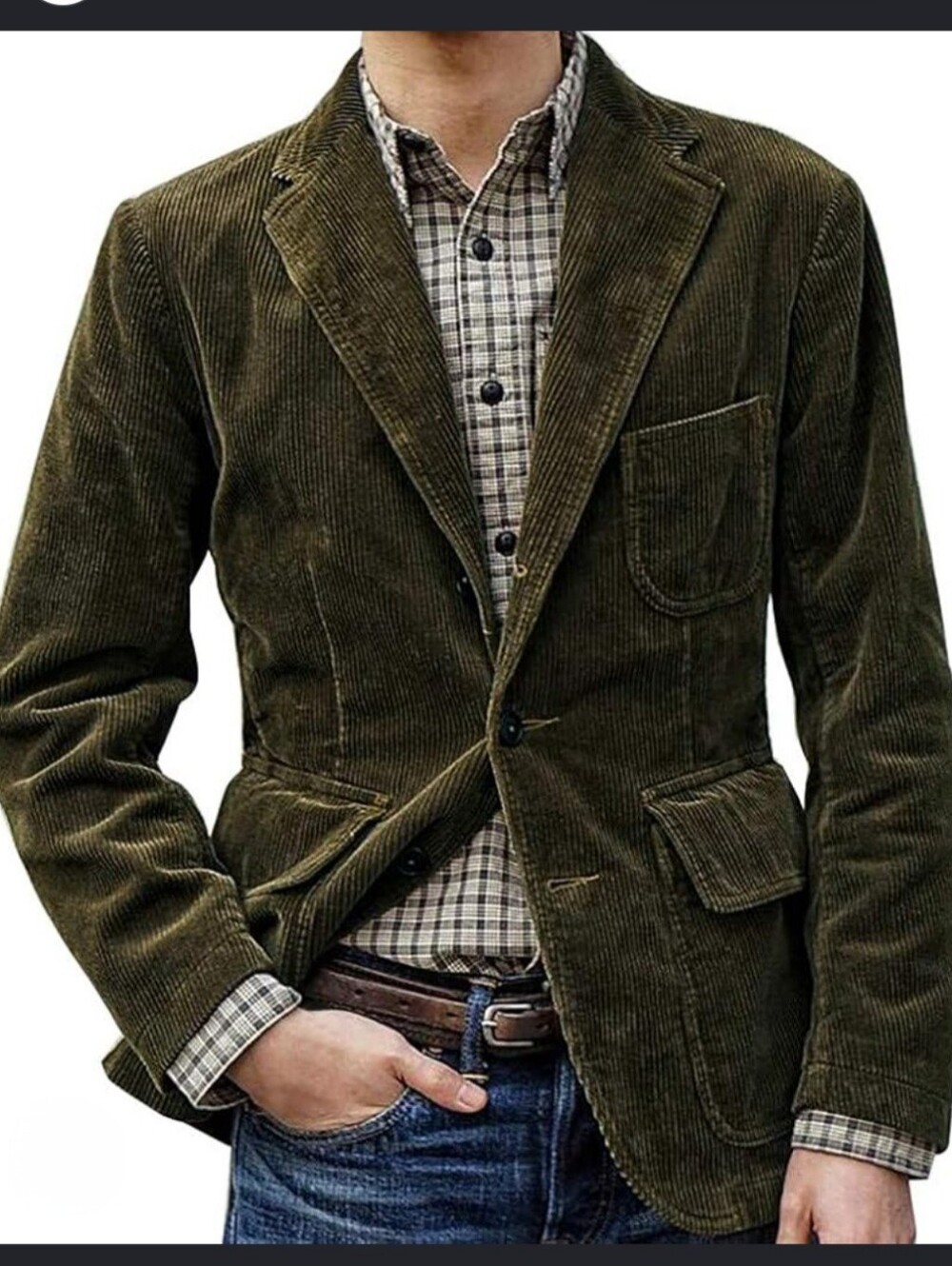 Vintage Polo Ralph Lauren Green Wide Wale Corduroy Blazer Jacket XL
